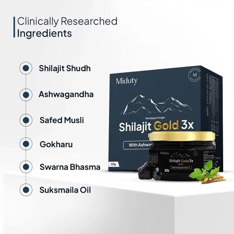 Miduty Shilajit Gold 3X Resin 500 – 1000mg | 20 grams gallery