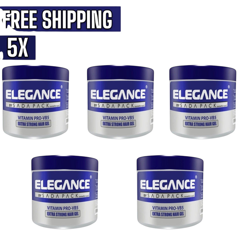 FAST SHIPPING 🏅 5PACK X ELEGANCE Strong Hold Hair Styling Gel – 250ml