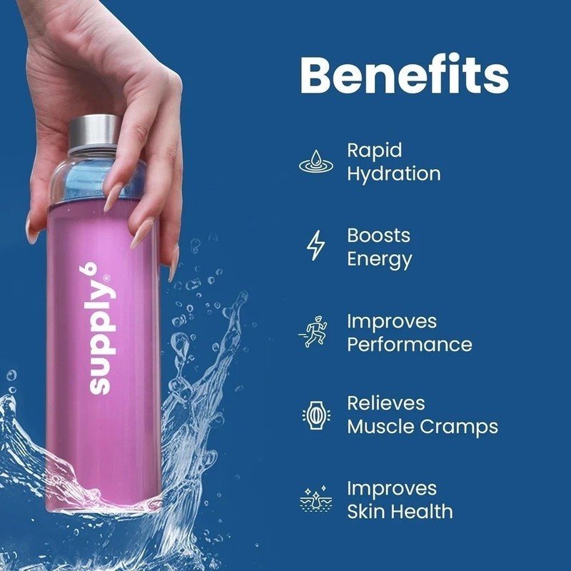 Supply6 Salts | Electrolyte Mix | Zero Added Sugar (54 Servings, Blue Raspberry) gallery
