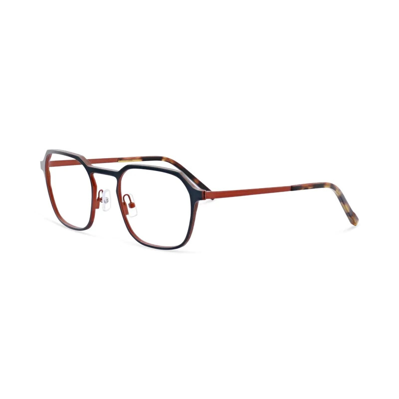 New Morel OGA 10194O BO01 Rounded Square Matte Black Orange Eyeglasses Authentic