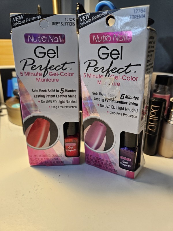 Nutra Nail Gel Perfect 5Minute Gel-Color Manicure RUBY SLIPPERS/TORENIA (LOT/2)