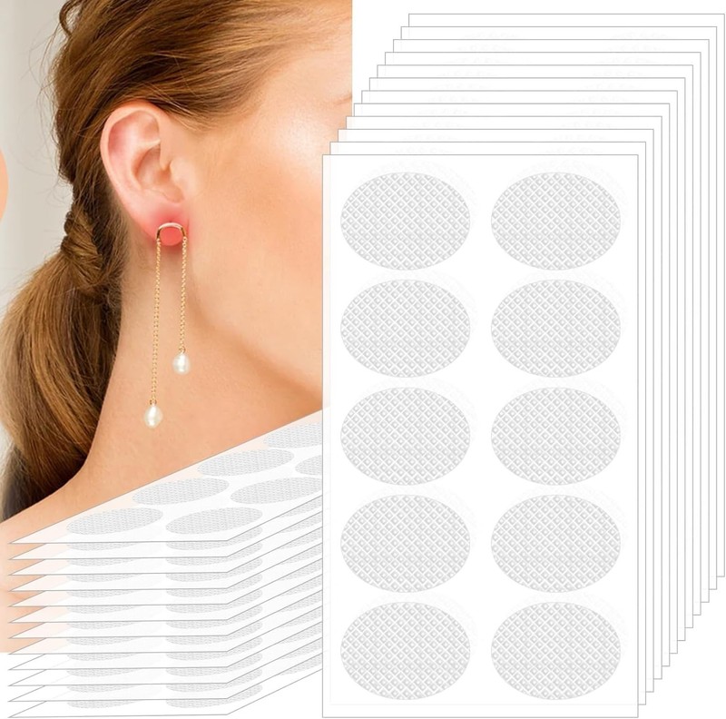 500PCS Ear Lobe Support Patches for Earrings, Clear Earring Stickers for Heavy E gallery