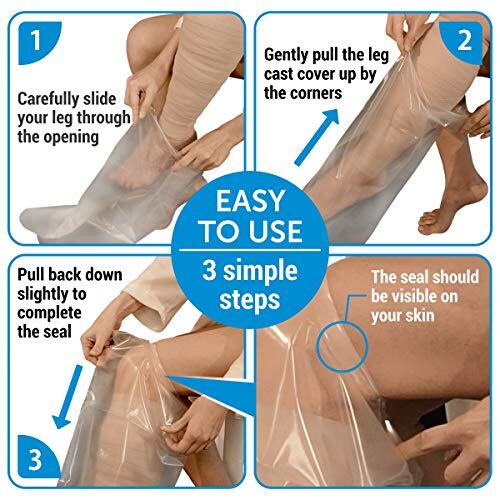 100% Waterproof Cast Cover Half Leg Reusable 2 pk Cast Protector for Shower gallery
