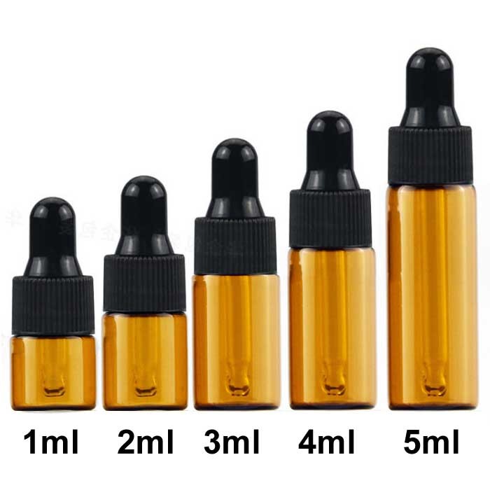 1ml – 5ml Glass Dropper Bottle w/ Pipette Essential Oil Perfume Drop Container