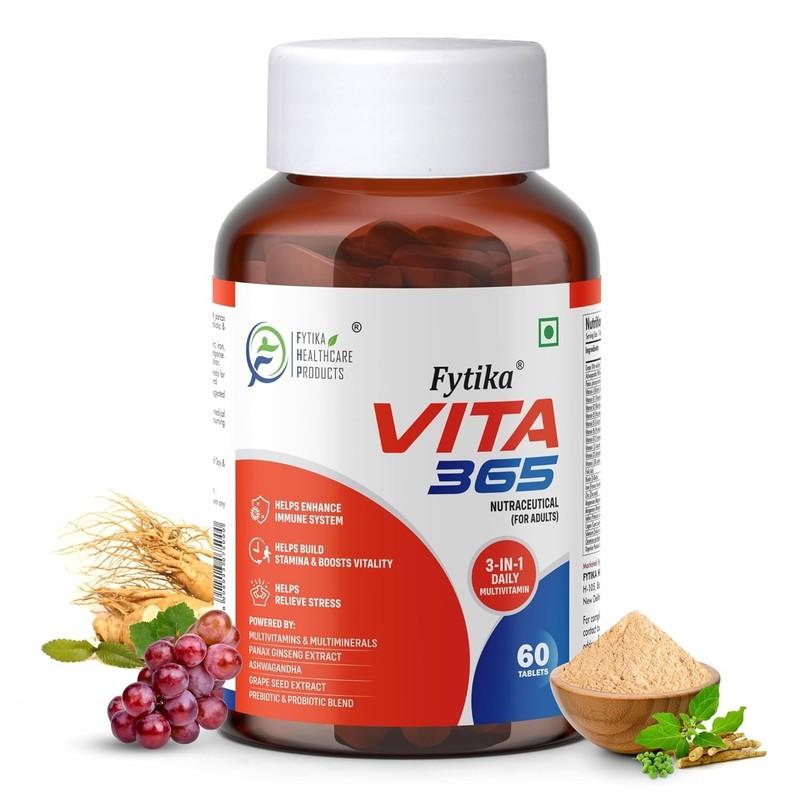 FYTIKA Vita 365|Multivitamin for Men & Women 60 Tablets (PACK OF 1) Free Ship
