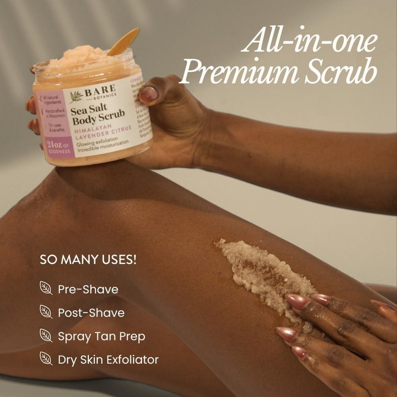 Sea Salt Body Scrub Unscented 24oz Non-toxic Vegan Cruelty-free Full Body gallery