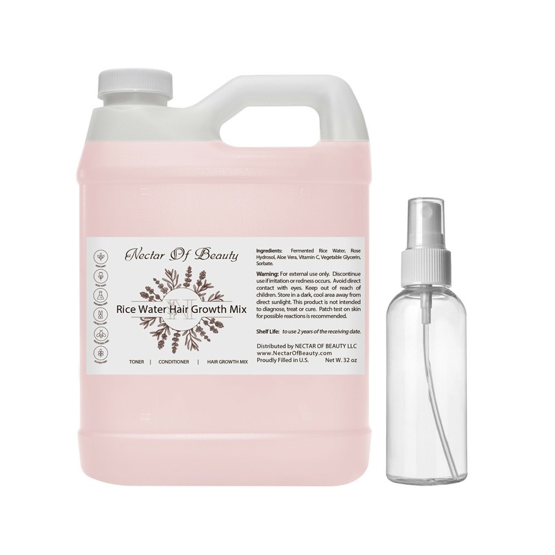 Rice water hair growth mixture 100% natural scalp locs brittle treatment 32 oz