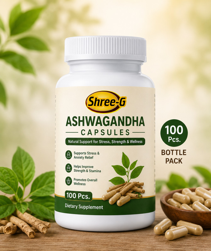 Ashwagandha Capsules 100 Count | Natural Ayurvedic Herbal Supplement |