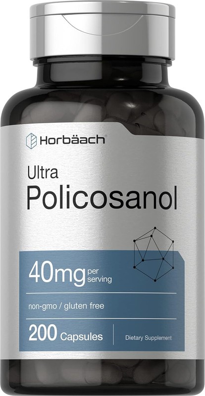 Policosanol 40 Mg | 200 Capsulas | Sin Ogm Y Sin Gluten | Por Horbaach
