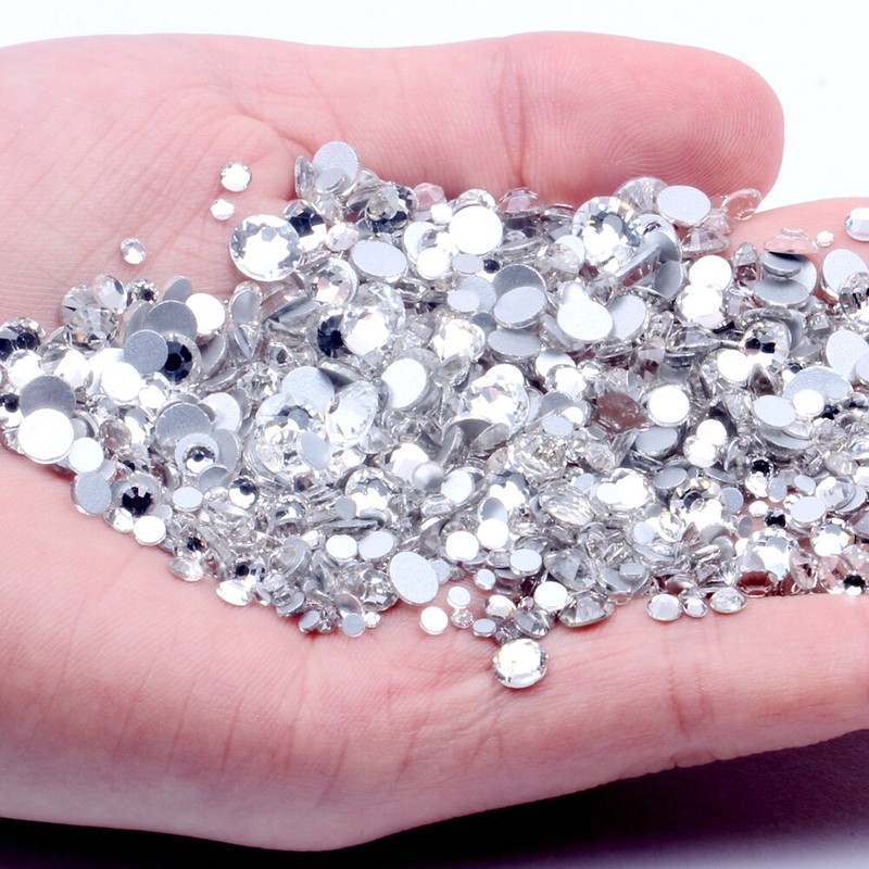 SS3-SS50 Glitter Crystal AB Nail Art Rhinestones Non Hot Fix FlatBack Stones gallery