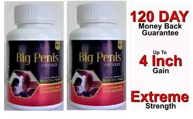 #NEW XXXL GAIN 12+INCHES PENI ENLARGER GROWTH FASTER GROWTH 2PCS 60CAPSULES EACH
