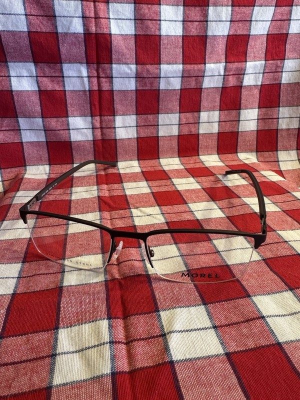 Morel Lightec Delta Eyeglasses Metal 3C 53-18-145 Marron Fonce Noir W Case