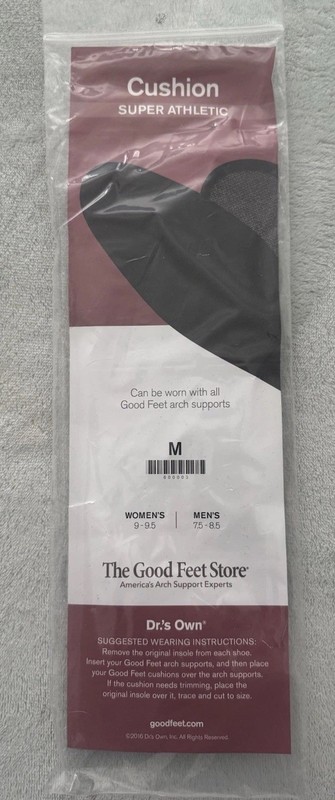 The Good Feet Store Cushion Super Athletic Black Unisex Insoles Size Medium
