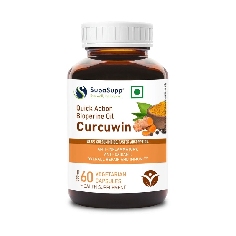 Sri Sri Tattva SupaSupp Quick Action Bioperine Oil Curcuwin 60 Capsules