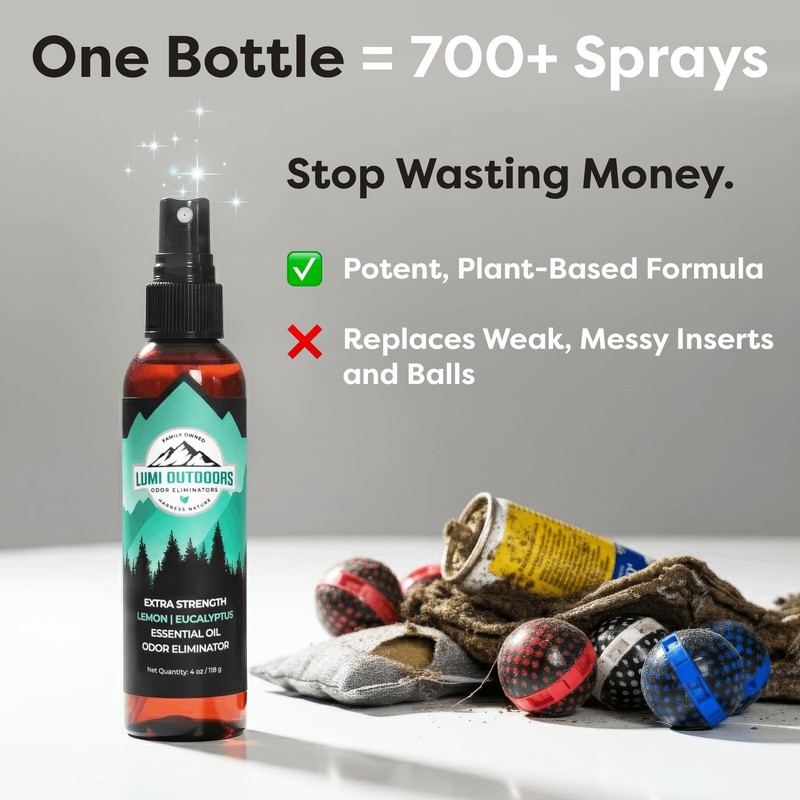 Lumi Outdoors Natural Shoe Deodorizer Spray (700+ Sprays) 4 Fl Oz (Pack of 1) gallery