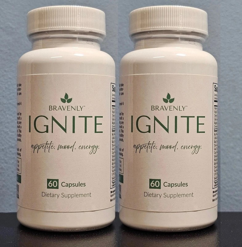 2x Bravenly Ignite Energy Focus Metabolism Support 60 Capsules Each🚚From USA🚚 gallery