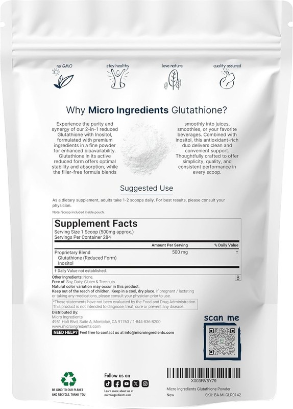 Antioxidant Boost: Pure Glutathione Reduced Powder with Inositol, -Friendly gallery