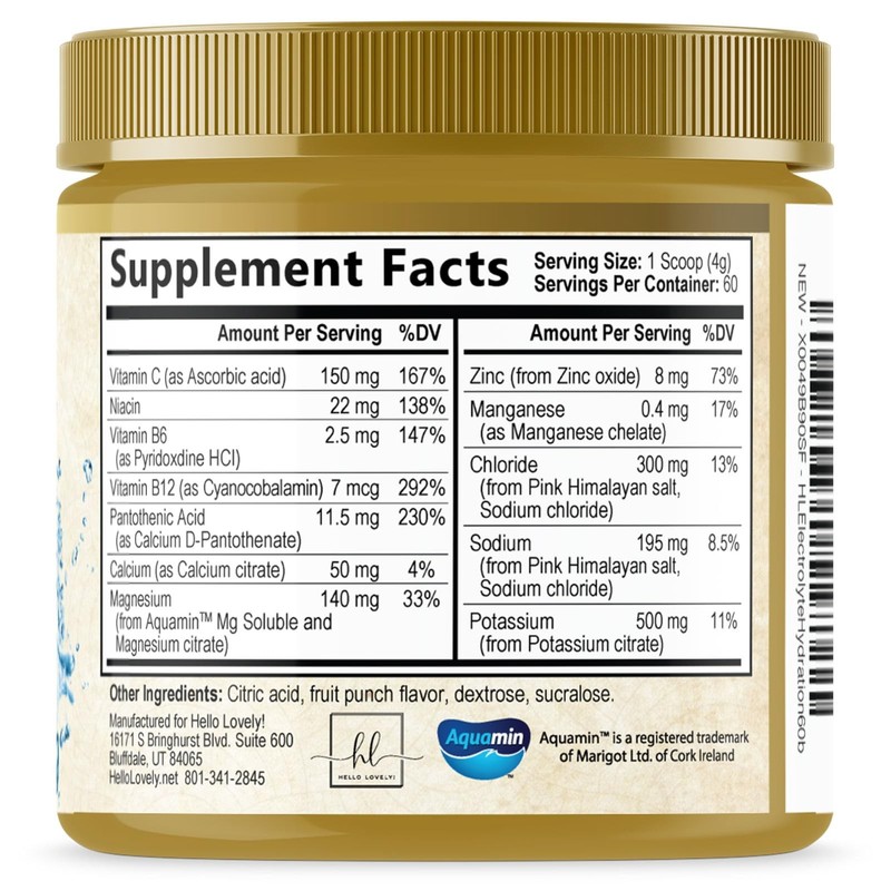 Hello Lovely! Hydration Electrolyte Drink Mix Rapid Hydration Powder 6 gallery