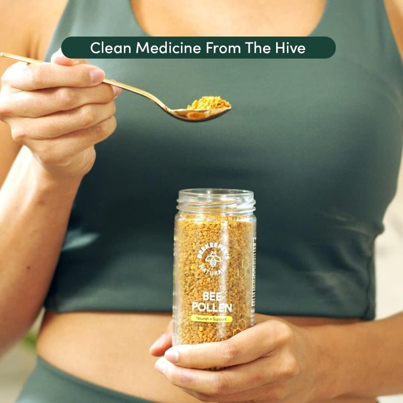 Unflavored Raw Bee Pollen Granules - Natural Vitamins & Energy Boost - 5.2 oz gallery