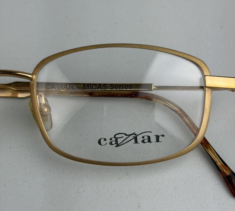 NOS Caviar Midas 8821 Eyeglasses FRAMES C21 Gold 50[]19-150 Tortoise Ends Demo gallery