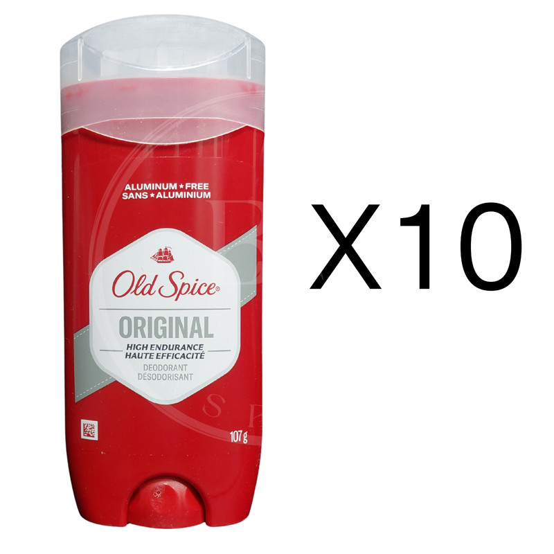10x Old Spice Men High Endurance Deodorant 107g Aluminum Free Original NO TARIFF