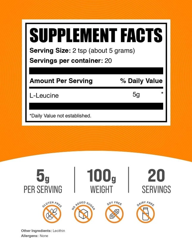 Trusted Unflavored L-Leucine Powder - 100g of Performance Boosting Amino Acids gallery