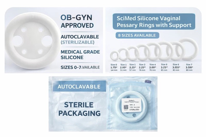 Silicone Vaginal Pessary Ring with Support Autoclavable OB-GYN Approved Size 0-7 gallery