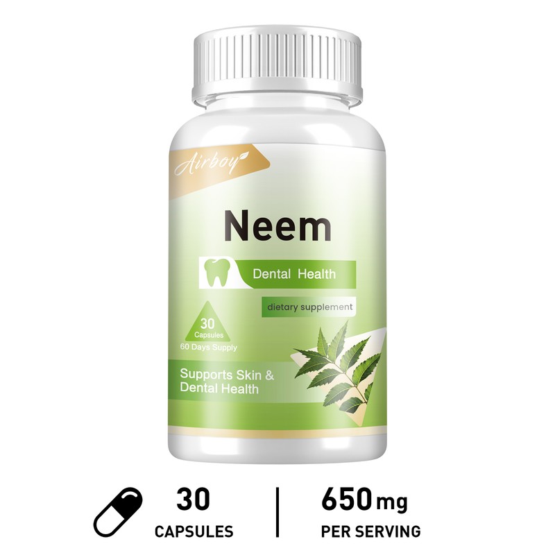 Neem Capsules 650mg – Skin, Immune & Liver Health, Detox & Cleanse, Anti-Aging