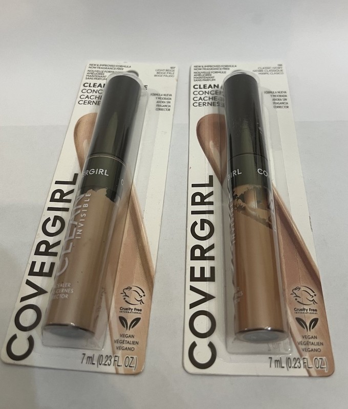 Covergirl Clean Invisible Concealer 2 Pack 107 Light Beige& 110 classic Ivory