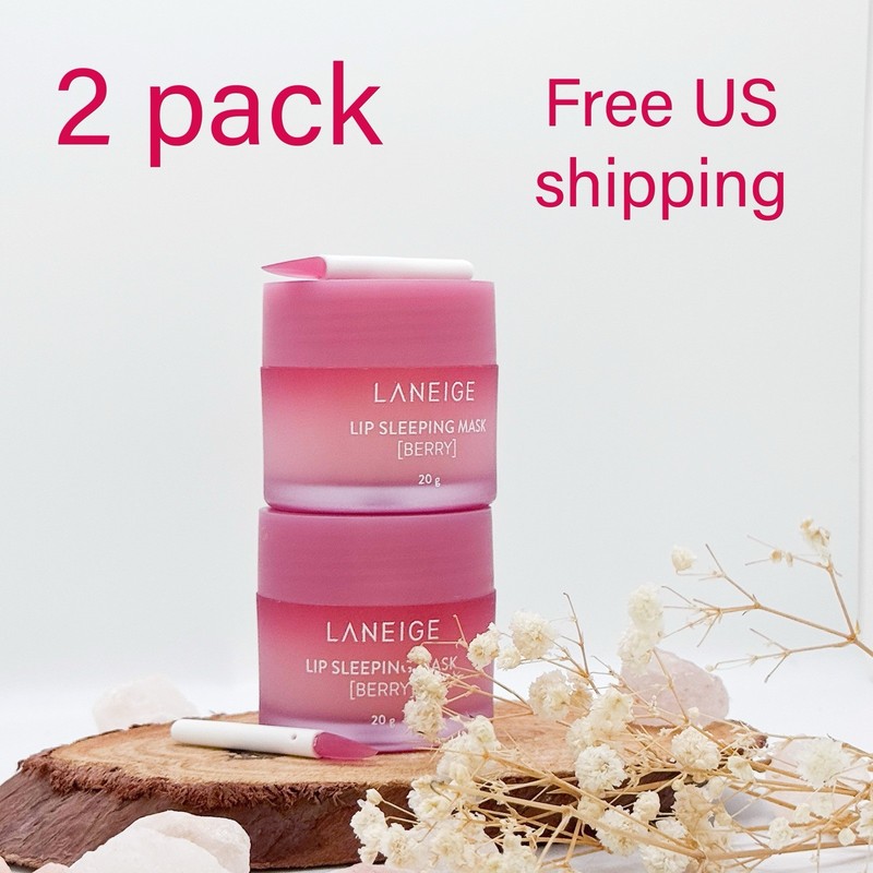 2 Pack Laneige Lip Sleeping Mask Berry Full Size 20g New In Box