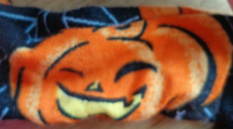 Halloween themed homemade scrunchie & headband - candy corn & jack-o-lantern gallery