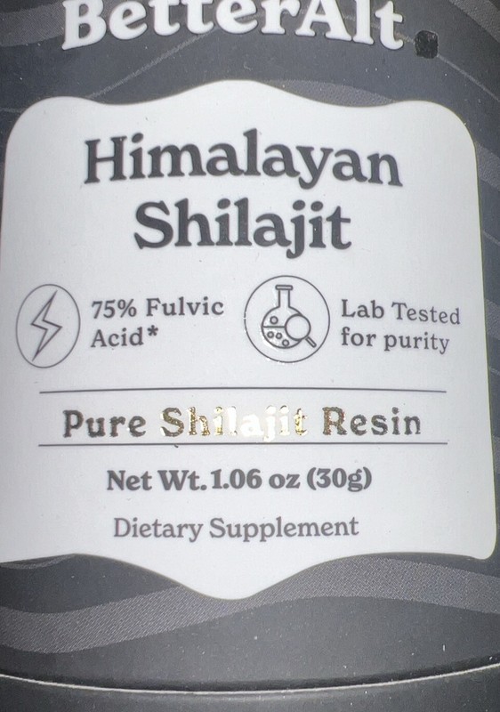 BetterAlt Pure Himalayan Shilajit Resin High Potency Exp 02/26
