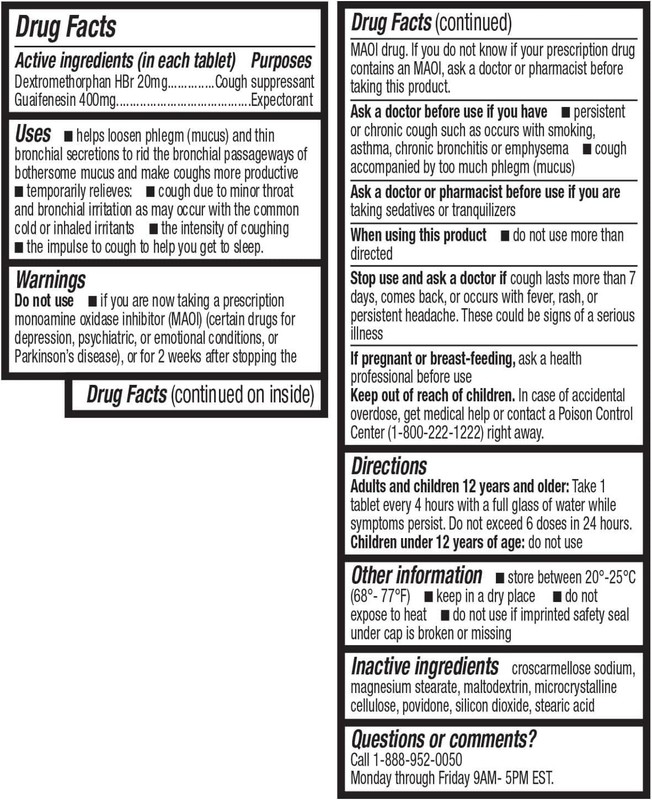 Mucus Relief DM Tablets: Dextromethorphan 20mg & Guaifenesin 400mg - 120 Count gallery