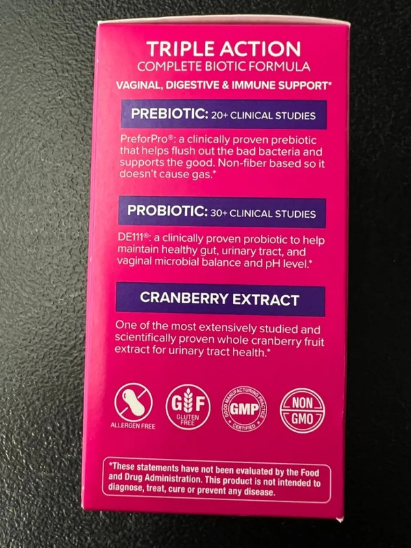Florajen Women's Triple Action Probiotic Pre Pro Cranberry Supplement 30 Capsule gallery