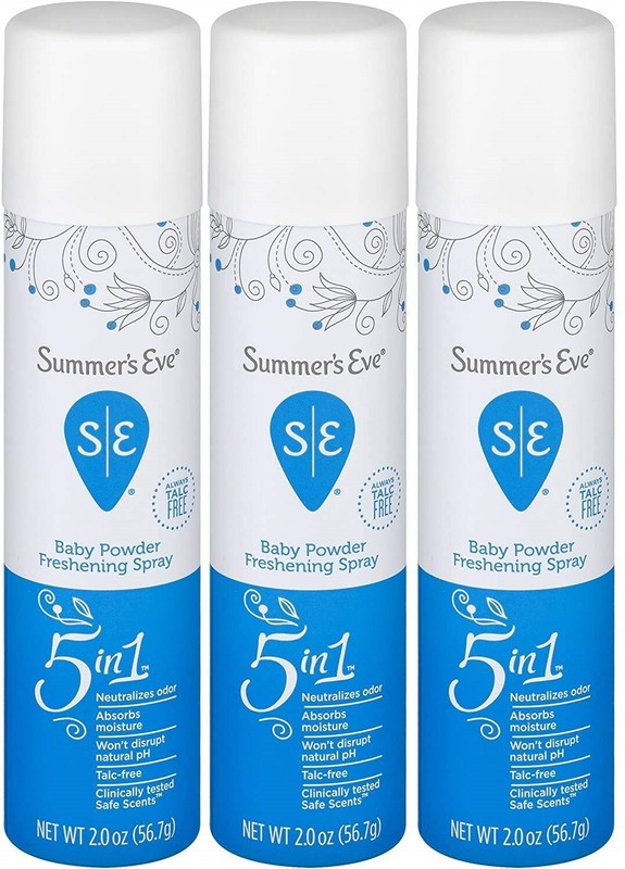 3 Bottles of Summer’s Eve! Baby Powder 2oz Feminine Deodorant Spray