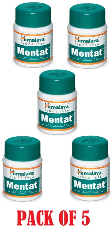 Himalaya Mentat Tablet Pack of 5 | Herbal Brain Support | Exp 04/2027 | Natural