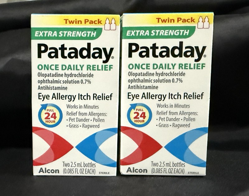 2 X Pataday Extra Strength Eye Drops Twin Pack Allergy Relief Exp 01/2027