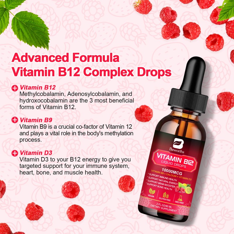 Extra Strength Vitamin B12 Liquid Vit B 12 Drops Energy Booster Methylcobalamin gallery