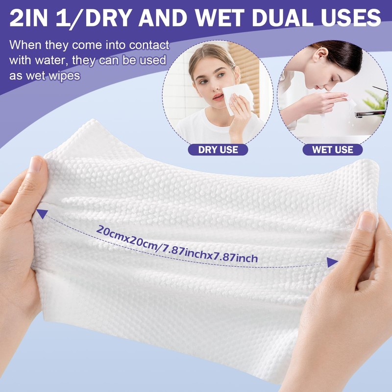 Face Towels, Disposable Face Towelette, Makeup Remover Dry Wipes 50 Count, So... gallery
