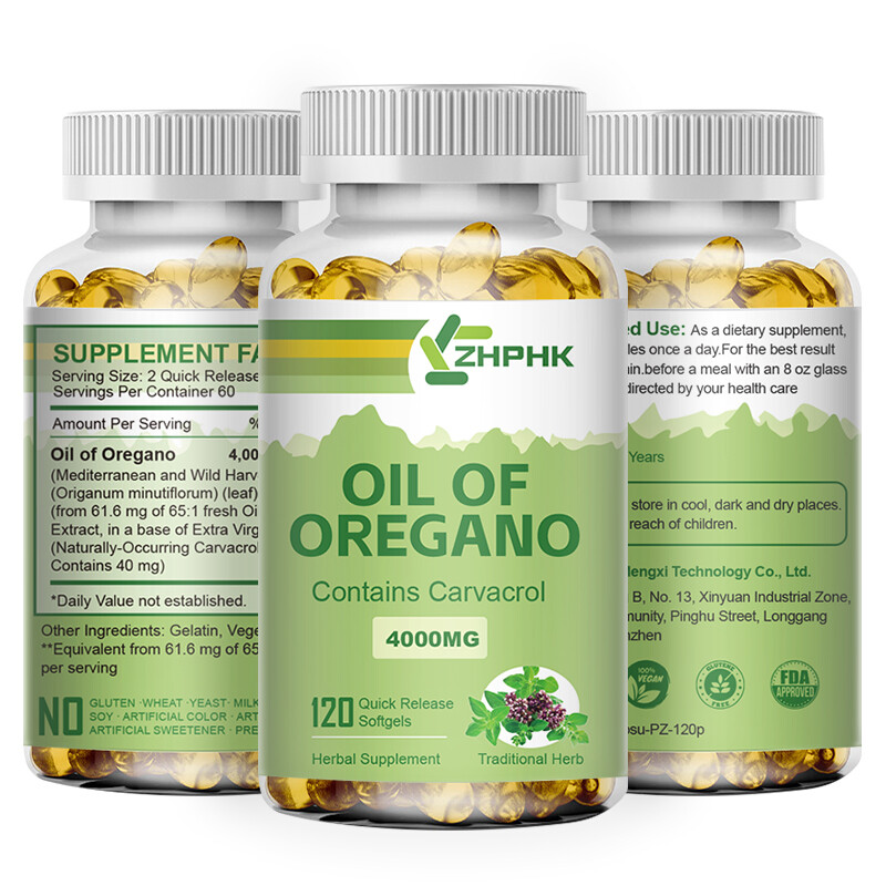 Oil Of Oregano 4000mg Wild-Mediterranean Non-GMO High Carvacrol-Greater Than 85%