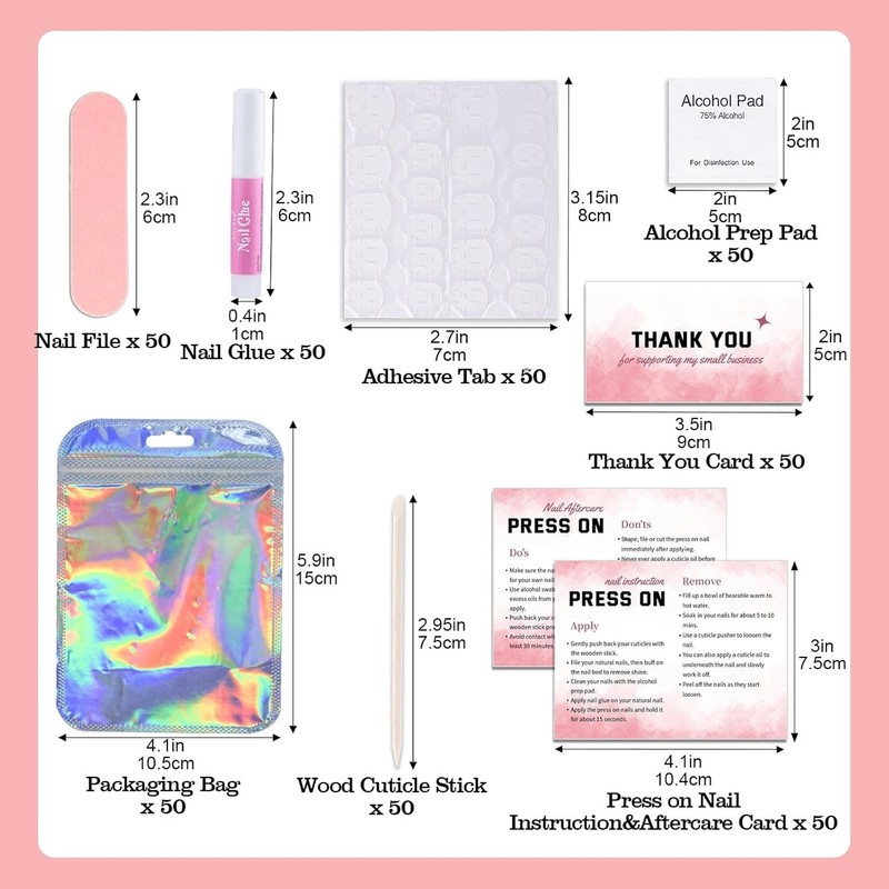 Effortless 50-Piece Pink Nail Prep Kit with Instructions - Perfect for Pros gallery