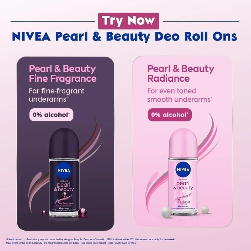 NIVEA Pearl and Beauty 50ml Deo Roll On | With Pearl Extracts & Avocado Oil gallery