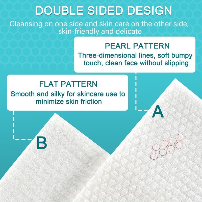 Disposable Face Towel,Cotton Facial Dry Wipe for 100 Count (Pack of 1), Blue gallery