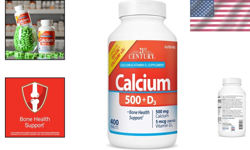 500 mg Calcium with Vitamin D3 - 400 Gluten-Free Tablets for Bone Strength gallery