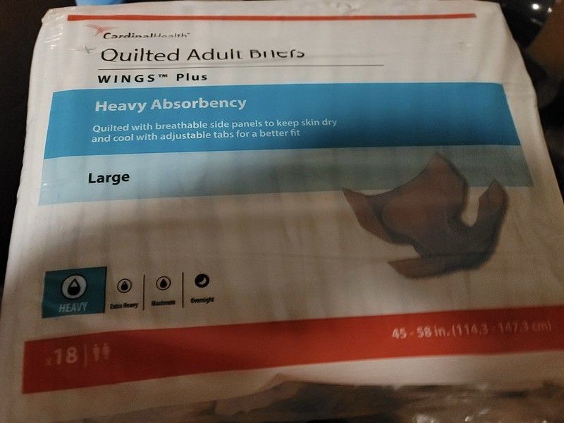 Cardinal Health Wings Plus Incontinence Briefs Heavy Absorbency L 45-58in