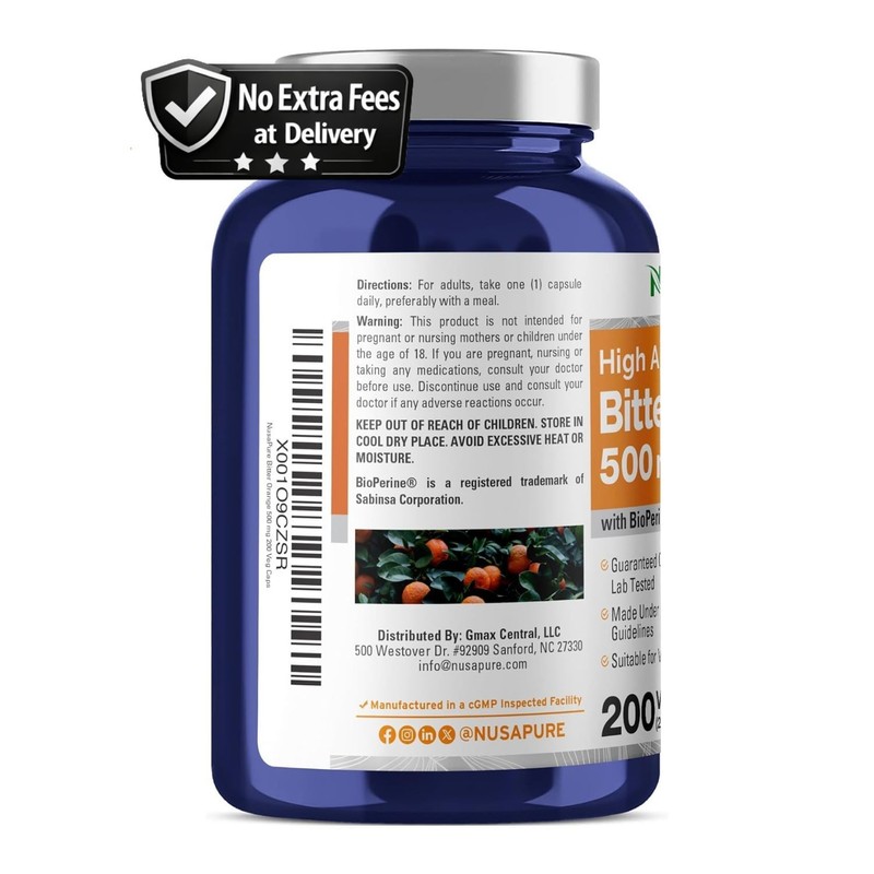 Cápsulas de Naranja Amarga de Alta Absorción 500 mg con BioPerine 200 Unidades gallery