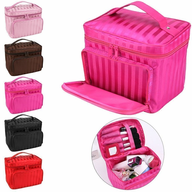 Professional Large Cosmetic Case Makeup Bag Storage Handle Organizer Travel Kit gallery