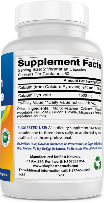 2 Pack Calcium Pyruvate 750 Mg 120 Capsules gallery