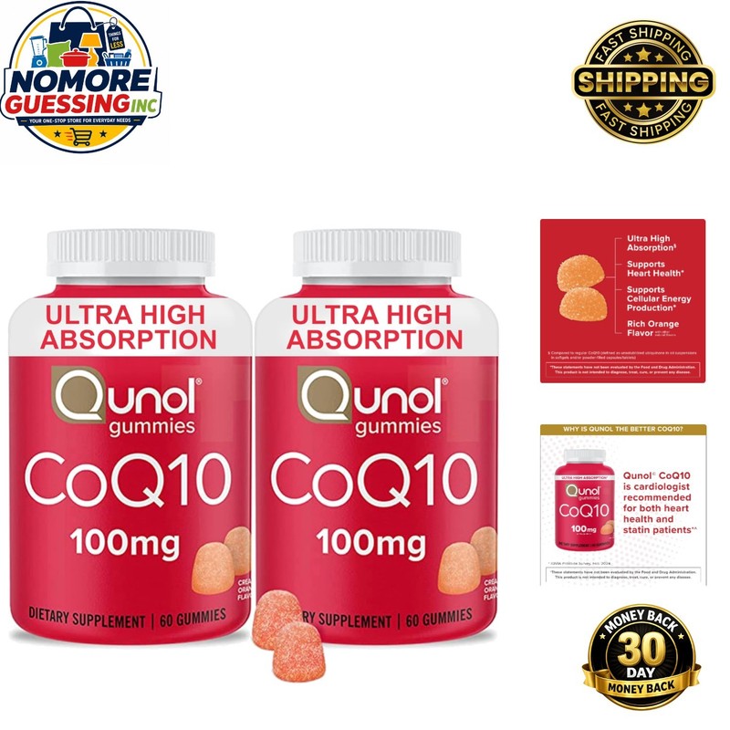 CoQ10 Gummies 100mg – Tasty Orange Flavor for Heart Health (120 Count)