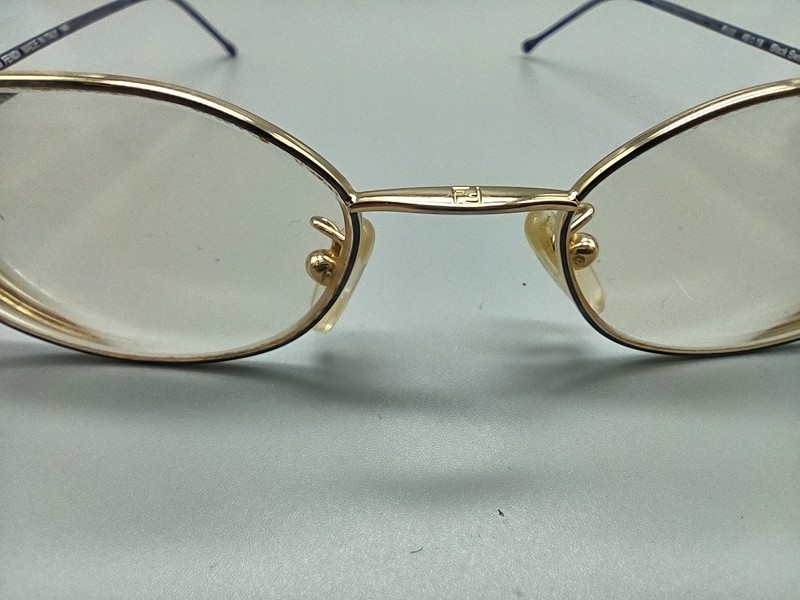 Gold FENDI Eyeglass Frames- F500 49-19-140- Black Swirl- ITALY- ✨FRAMES ONLY✨ gallery